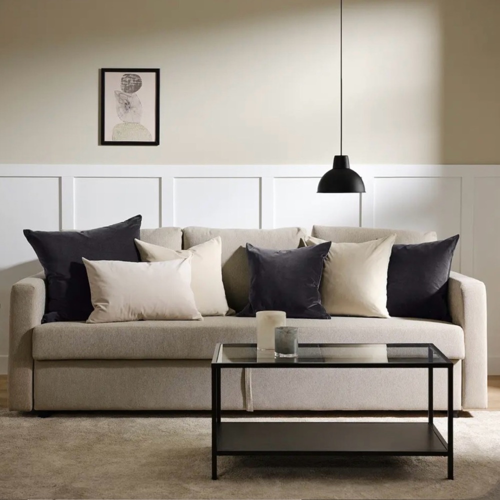 IKEA SANELA Bundle of 4x Light Beige Accent Pillow Covers, 16 x 23, 26 x 26